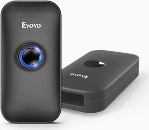 Eyoyo Mini 1D Bluetooth Barcode Scanner with Case, 3-in-1 Bluetooth & USB Wired & 2.4G Wireless Barcode Reader Portable Bar Code Scanning Work with Windows, Android, iOS, Tablets or Computers(Black)