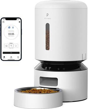 PETLIBRO Automatic Cat Feeder, 5G WiFi Cat Feeder with APP Control for Pet Dry Food, Stainless Steel Bowl, Low Food& Blockage Sensor, 1-10 Meals Per Day, Up to 10s Meal Call for Cat and Dog