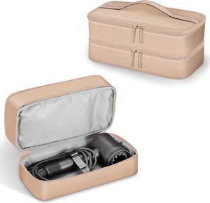 SITHON Double-Layer Travel Carrying Case for Dyson Supersonic Hair Dryer and Attachments, Water Resistant Portable Storage Bag for Dyson Supersonic Attachments and Other Supplies (Bag Only), Rose Gold