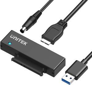 Unitek USB 3.0 to SATA III Hard Drive Adapter Converter Cable for 2.5 3.5 Inch HDD/SSD Hard Drive Disk with 12V/2A Power Adapter, Support UASP Compatible with Optical Drives