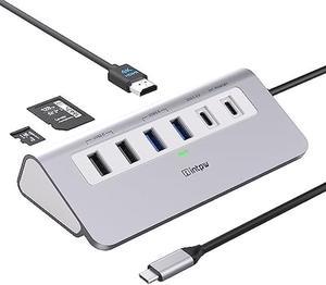 USB C Hub, 9-in-1 USB C to  Multiport Adapter with , PD 100W, 2 x USB A 2.0, 2 x USB A 3.0, 1 x USB C 3.0, SD/TF Card Reader for MacBook Air/Pro iPad Dell/Hp Laptop and More