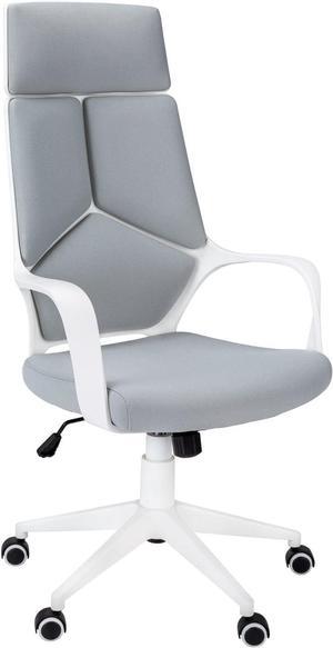 Monarch Specialties I 7270 Office Chair, Adjustable Height, Swivel, Ergonomic, Armrests, Computer Desk, Work, Metal, Fabric, White, Grey, Contemporary, Modern