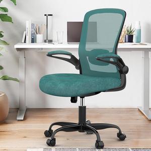 Office Chair, Ergonomic Desk Chair with Adjustable Lumbar Support, High Back Mesh Computer Chair with Flip-up Armrests-BIFMA Passed Task Chairs, Executive Chair for Home Office (Green, Modern)