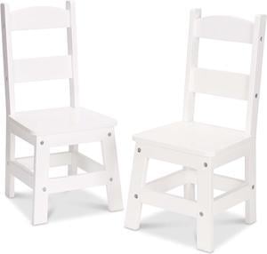 Melissa & Doug Wooden Chairs, Set of 2 - White Furniture for Playroom | Kid's Play Chairs, Toddler Activity Chairs, Children's Furniture