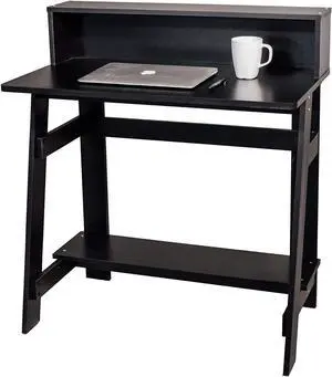 OneSpace Lennox Hutch Computer Desk, No Size, Black