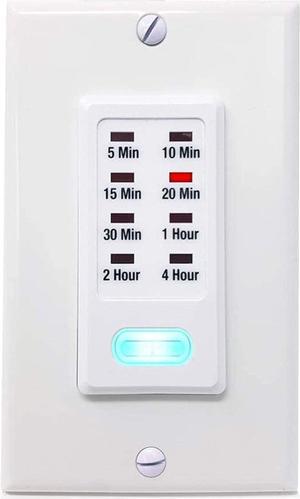 Light Timer Switch 5-10-15-20-30 Minute and 1-2-4 Hour Countdown Wall Switch - Programmable, Automatic Shut Off - Bathroom Fan, Porch Light, Heater - UL Listed (1 Pack)