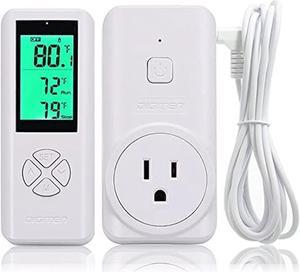 DIGITEN WTC200 Wireless Temperature Controller Thermostat Outlet Remote Control Thermometer with 2m/6ft NTC Temp Sensor Probe Heating Cooling Mode for Fan Heater Greenhouse Homebrewing Reptile