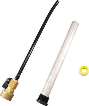 Copper RV Water Heater Tank Rinser Flusher and Anode Rod Set | Remove Sediment from the Bottom of RV Water Heater | Copper Handle and Cleaning Wand with Bending Tip