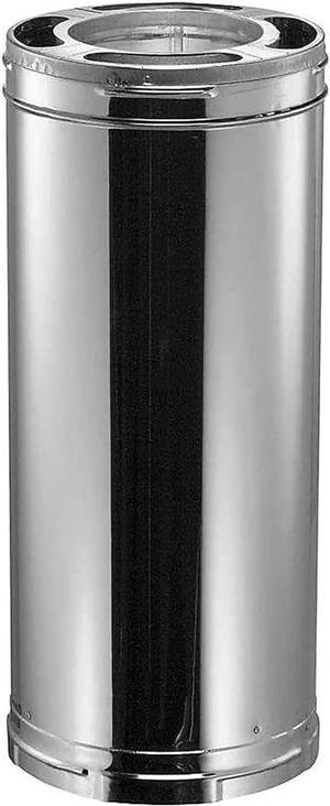 DuraVent 6DP-24 DuraPlus Triple-Wall Chimney Pipe; for Wood Stoves, Fireplaces, Furnaces, Boilers, Stoves, Ranges, Water Heaters and Appliances Fueled by Wood, Oil, Coal or Gas, 6" Diameter x 24"