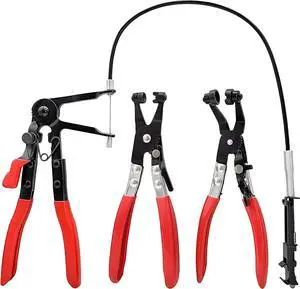 Hose Clamp Plier Kit3Pcs,Long Reach Flexible Wire Spring Hose Clamp Pliers Remover,Professional Hose Clamp Pliers Repair Tool,for Automotive Coolant Radiator Heater and Water Hose with Band Flat Hose Clamp Plier Kit3Pcs,Long Reach Flexible Wire Spring Hose Clamp Pliers Remover,Professional Hose Clamp Pliers Repair Tool,for Automotive Coolant Radiator Heater and Water Hose with Band Flat