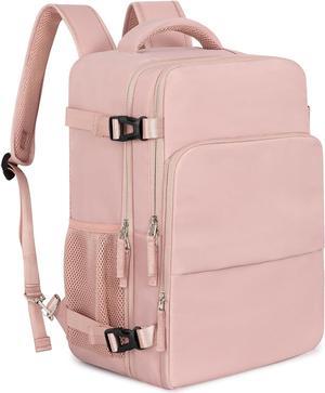 Snoffic Underseat Personal Item Backpack, Travel Backpack for Women Airline Approved, Large Carry-ons Waterproof College Backpack, Business Work Hiking Casual Daypack Bag, Fits 16" Laptop, Pink