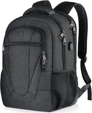 Travel Laptop Backpack for Men and Women, Backpacks for School Teen Boys, Business Anti Theft Slim Durable Back Pack with USB Charging Port, Adult Computer Bag Gift 15.6 IN Laptop, Black