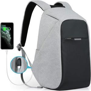 Oscaurt Anti-Theft Travel Backpack Business Laptop Book School Bag with USB Charging Port for Student Work Men & Women