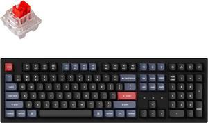 Keychron K10 Pro QMK/VIA Wireless Custom Mechanical Keyboard, Full Size Programmable Macro with Hot-swappable Keychron K Pro Red Switch, PBT keycap, for Win/Mac/Linux System,White Backlit