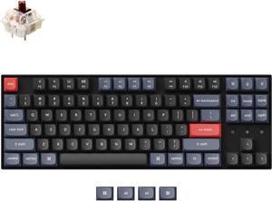 Keychron K8 Pro QMK/VIA Wireless Custom Mechanical Keyboard, 87 Keys Layout Programmable Macro with Hot-swappable Gateron G Pro Brown Switch, PBT keycap, for Win/Mac/Linux System,White Backlit