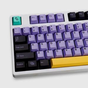 129 Keys PBT Keycaps Dye Sub Cherry Profile Taro Keycaps Fit for 61/64/87/104/108 Cherry Mx Switches Mechanical Keyboard