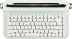 Retro Typewriter Keyboard, 86 Keys Vintage Keyboard, Typewriter Style Retro Mechanical Gaming Keyboard BT5.0 with Integrated Stand, for Wins for Android for iOS (Mint Green)