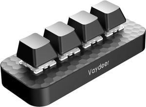 VAYDEER 4 Fully Programmable Keys with Floating Window and Macro Multifunctional Keypad, One-Handed Mechanical Keyboard Support NKRO, Hotkeys, One-Click Start, Compatible with iOS,Windows