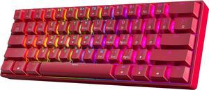 HK GAMING GK61 60 v3  Hotswap Mechanical Gaming Keyboard  61 Keys Multi Color RGB LED Backlit for PCMac Gamer  US Layout Red Gateron Optical Black