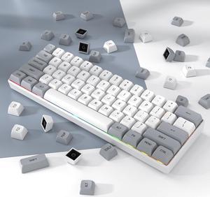 Mosptnspg Grey White 118 Key Cap Group, CSA Profile Custom Keycaps PBT Double Shot ANSI Layout Keyboard for Cherry/Gatron MX Switches Mechanical Gaming Keyboards