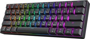 HK GAMING GK61 60 v3  Hotswap Mechanical Gaming Keyboard  61 Keys Multi Color RGB LED Backlit for PCMac Gamer  US Layout Black Mechanical Speed Silver