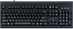 Perixx PERIBOARD-106US, Performance wired keyboard - 20 million key press life - Full size dimension 17.9"x6.6"x1.7" - Black