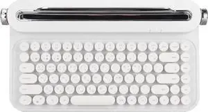 Retro Typewriter Keyboard, 86 Keys Vintage Keyboard, Typewriter Style Retro Mechanical Gaming Keyboard BT5.0 with Integrated Stand, for Wins for Android for iOS (White)