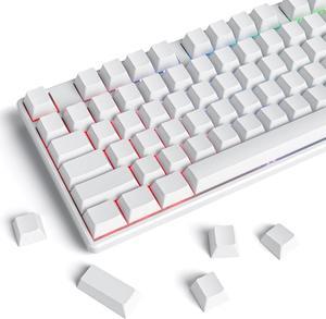 Blank White PBT keycaps Custom Cherry Profile 1.5mm Thick ANSI ISO Minimalist Keycap Set for 60% 65% 75% Fullsize MX Switches Mechanical Keyboard (Blank White)