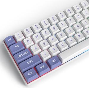 Mosptnspg Purple White 118 Key Cap Group, CSA Profile Custom Keycaps PBT Double Shot ANSI Layout Keyboard for Cherry/Gatron MX Switches Mechanical Gaming Keyboards