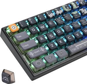 Fogruaden Pudding Keycaps 60 Percent, 118 Dye-Sublimation Keycaps Set, ASA Profile Custom Keycaps for Cherry Gateron MX Switches Mechanical Keyboard(Grey Sound)