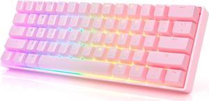 HK GAMING GK61 60 v3  Hotswap Mechanical Gaming Keyboard  61 Keys Multi Color RGB LED Backlit for PCMac Gamer  US Layout Pink Mechanical Speed Yellow