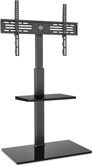 FITUEYES TV Stand with Mount for 32 to 60 inch Flat Curved Screen Adjustable Heights 70° Swivel Bracket 2 Shelves Cable Management Max VESA 600x400 mm TT206001GB