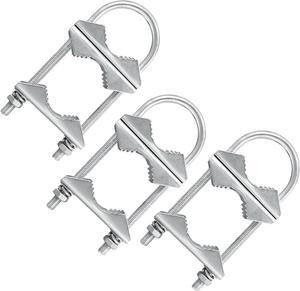 Double Antenna Mast Clamp V Jaw Block with U Bolts, Heavy Duty Mast to Mast Mount Bracket Kit for Outdoor Antenna 3 Sets