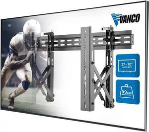 Vanco Pull-Out TV Wall Mount for 37-70 Inch TV Displays, Retractable TV Wall Mount Full Tilt Extension up to 8.46", Low Profile and VESA Compatible 600 x 400 or Less