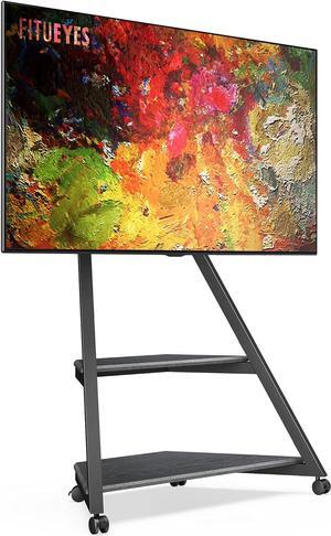 FITUEYES Design Floor TV Stand for 43 55 65 70 75 Inch TV, TV Cart Modern Entertainment Center Swivel Tilt Art Style, Height Adjustable Universal TV Mount Stand with Wire Management, Eiffel Series