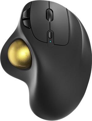 Nulea M501 Wireless Trackball Mouse, Rechargeable Ergonomic, Easy Thumb Control, Precise & Smooth Tracking, 3 Device Connection (Bluetooth or USB), Compatible for PC, Laptop, iPad, Mac, Windows.