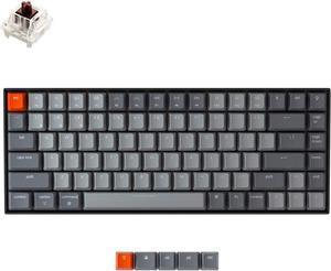 Keychron K2 Wireless Bluetooth/USB Wired Gaming Mechanical Keyboard, Compact 84-Key White LED Backlight N-Key Rollover for Mac Windows, Plastic Frame, Gateron G Pro Brown Switches, Version 2