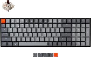 Keychron K4 Wireless Mechanical Gaming Keyboard with White LED Backlight/Gateron G Pro Brown Switch/Wired USB C/96% Layout, 100 Keys Bluetooth Computer Keyboard for Mac Windows PC Gamer - Version 2