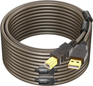 Printer Cable 60ft, GOSYSONG USB 2.0 Type A to Type B Printer Cord, Scanner Cord, High Speed Active USB Printer Cable,Printer USB Cable Compatible with HP Printer, Canon, Dell, Xerox