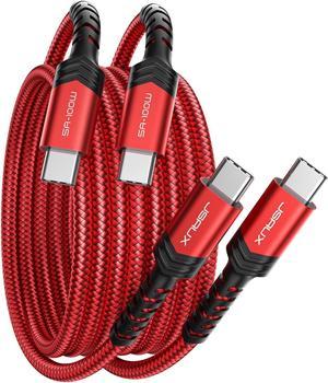 JSAUX USB C to USB C Cable [2 Pack 6.6ft], 100W/5A Type C Cable Fast Charger PD 3.1 USBC to USBC, Type C to Type C Cord Compatible with MacBook Pro Air Dell iPad iPhone 16/15/Pro/Max Samsung S23-Red