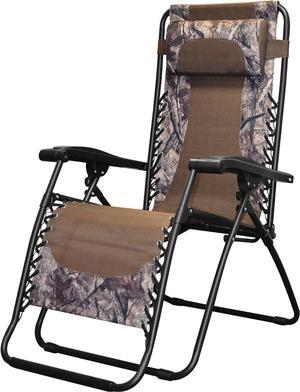 Caravan Canopy Infinity Zero Gravity Steel Frame Patio Deck Chair, Camouflage