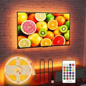 LED TV Backlight for 70 75 80 82 Inch, Hamlite USB Bias Lighting Colors Changed by Remote, 18ft Eye-Care and W-Type Strip Light Work with TV/PC Monitor Without Dark Area, Work for Home Decor or Party