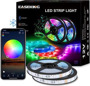 led Strip Lights for Bedroom, with Bluetooth Smart App Controlled and Remote Control LED Strip Light Kits Music sync for Christmas Home Decorative (RGB, 15 Meter)