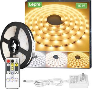 Lepro LED Strip Lights, 32.8ft Dimmable Light Strip, 3000-6000K Tunable White,600 LEDs SMD 2835 LED Tape Light for Bedroom Home Kitchen, Non-Waterproof