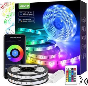 Lepro Smart LED Light Strip, 32.8FT Alexa WiFi LED Strip Sync with Music, 16 Million Colors Strip Lights for Bedroom, Home, Kitchen, TV, Party, Only Support 2.4Ghz WiFi (16.4ft*2)