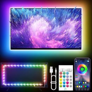LED Lights for 45-75 Inch TVs RGB Backlight Behind Music Sync Bluetooth APP & Remote Control TV LED Strip Lights - 16.4ft USB Powered for Bedroom/Gaming