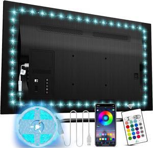 Hamlite TV Backlight for 70 75 82 inch TV, 18ft Bluetooth Led Strip Lights Sync with Music, RGB Color Changing Bias Lighting with Remote and App Control, USB Powered, for TV/PC Monitor, Gaming Room