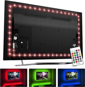 TV Backlight for 60 65 Inch, Hamlite USB Led TV Strip Light 15ft, Colors Changed by Remote, Dimmable Flexible Bias Lighting Work for TV/PC Monitor, Work for Home Decor or Party