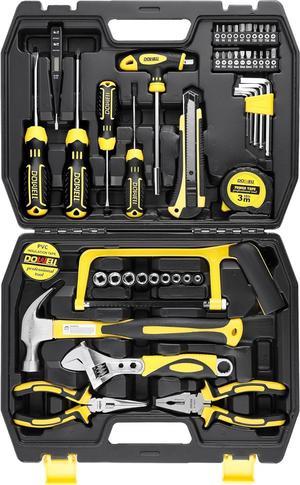 DOWELL Tool Set 49-Piece Home Repair Hand Tool Kit with Plastic Tool Box Storage Case