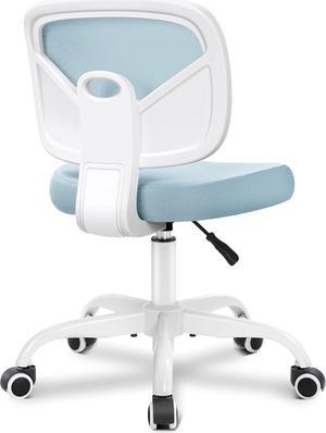 Primy Desk Office Chair Armless, Home Office Desk Chair Adjustable Height, Mid-back Ergonomic Desk Chair Breathable Mesh Desk Chairs with Wheels for Office Bedroom Studying Room(Light Blue)